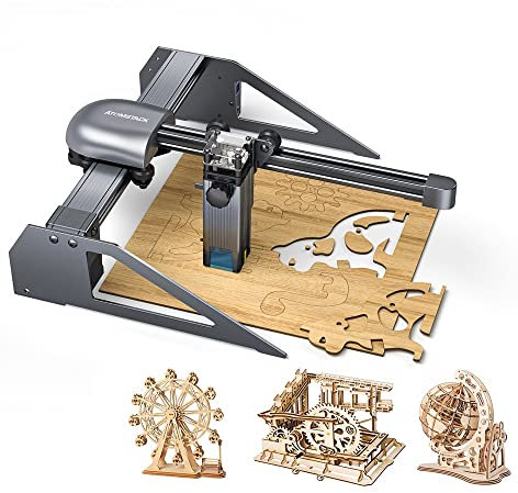 ATOMSTACK P7 M40 Laser Engraver, 40W Laser Engraving Cutting Machine Laser Cutter with Fixed-Focus Spot, Eye Protection Filter Panoramic Glass for Metal, Wood, Engraving Area 200 x 200mm