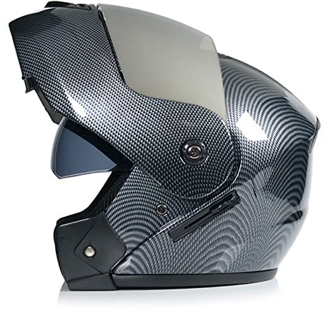 Helme Modularer Unisex Motorradhelm mit Sonnenblende, Vollvisierhelm, Doppel Sonnenblende, Klapphelm für Herren, überdachter Offroad Helm, DOT/ECE-zertifizierung,#21,S