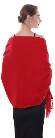 SWAT PANY Schal Rot Pashmina Schals Tücher für Damen Winterschal Stola Damen Festlich Warm