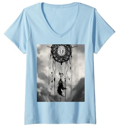 Damen Traumfänger T-Shirt mit V-Ausschnitt