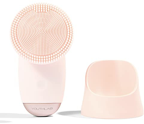 YouthLab SoniGlow Rosa Silikon Gesichtshaut Reinigungsbürste Elektrisch Vibrierend Scrubber Hygienisch Peeling Massage Fester Ton Mitesser Poren Wasserdicht Wiederaufladbar Make-up Entfernung
