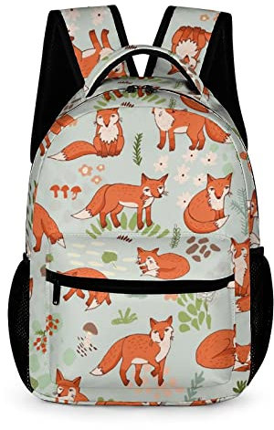 Backpack Rucksack Roter Fuchs Schulrucksack Wasserdicht Schultaschen Für Jungen Mädchen Teenager 32x15x43cm