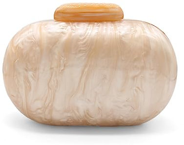 GSYPS Acryl-Abend-Clutch für Damen, Muschelform, Umhängetasche, Glitzer, Marmor, Geldbörse, Handtasche, A-Champagner