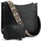 BOSTANTEN Damen Handtasche Kleine Umhängetasche PU Leder Schultertasche mit Geldbörse für Frauen Crossbody Bags mit verstellbarem Farbigem Riemen,Schwarz