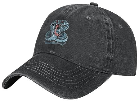 RFSHOP Baseballkappe mit Schlangenmotiv, gewaschene Baumwolle, Vintage-Stil, für Damen und Herren, #598, One size
