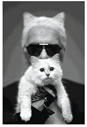 Karl Lagerfeld 2 Leinwand-Poster, Wandkunst, Dekordruck, Bild, Gemälde für Wohnzimmer, Schlafzimmer, Dekoration, ungerahmt, 30 x 45 cm