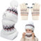 TYXHXTF Wintermütze Schal Handschuhe Sets, Loop Schal Damen, Wintermütze Damen, Schal Wärmer Mütze Damen 3 in 1 Set, Warme Beanie Mütze Winter Set, Strickmützen für Damen