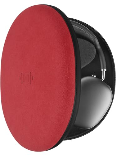 Geekria Shield Kopfhörer-Hülle, kompatibel mit Apple AirPods Max, Ersatz-Hartschalen-Reise-Tragetasche mit Kabelaufbewahrung (Rot)