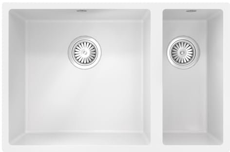 Liquida CM670MW 1.5 Bowl Comite Undermount/Inset Matt White Kitchen Sink