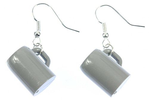 Miniblings Bierkrug Steinkrug Ohrringe Bierhumpen Oktoberfest Wiesn Maß Bier Stein - Handmade Modeschmuck I Ohrhänger Ohrschmuck versilbert