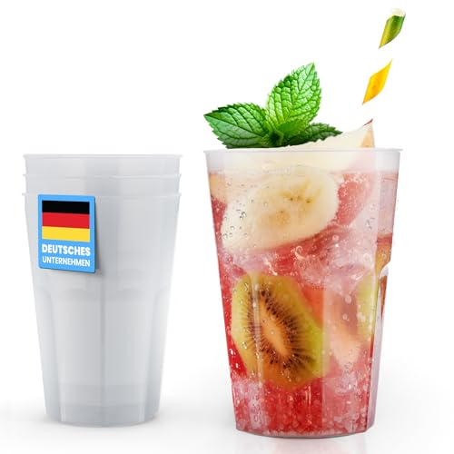 Trinklicht® 60 Cocktailbecher 0,3L | Wiederverwendbare Trinkbecher aus Kunststoff | Partybecher Spülmaschinenfest | Bruchsicher | Mehrwegbecher Plastikbecher | Transparent