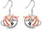 Fox Drop Earrings for Women 925 Sterling Silver Teacup Dangle Earrings for Girls Fox Jewellery Gift