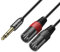 J&D TRS 6,35mm (1/4 Zoll) auf Dual-XLR Y Splitter Kabel, PVC Geschält 2x XLR Männlich zu 6,35mm 1/4 TRS Männlich Unbalanced Stereo Audio Patch Adapterkabel für Speaker Mic Gitarre Mixer AMP, 2,7m