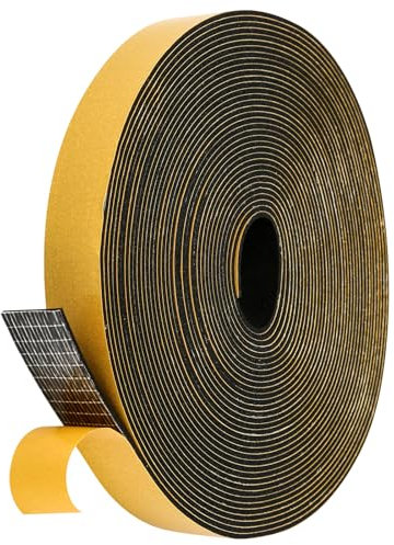 Dichtband Selbstklebend Gummidichtungsband für Türen und Fenster, Bad und Dusche, Anti-Kälte, Wind, Tür Dichtung, Dichtband, Dichtungsband, Fensterdichtband, Fenstera (Schwarz, 20mmx1.5mmx10m)