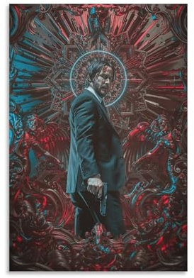 John-Wick-Art Poster, Kunstwerke, Bild, Druck, Poster, Wandkunst, Gemälde, Leinwand, Dekoration, Heimposter, 20 x 30 cm