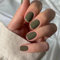 24pcs Short False Dark Green Nails Press on Petite Fake Stick on Removable Glue-on Women Girls Nail Art Accessories