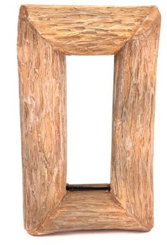 CREEDWOOD Natur WANDSPIEGEL Base B | 35x20cm, Massivholz | Holzspiegel, Flurspiegel, Spiegel mit Holzrahmen, Schlafzimmer Spiegel, Badspiegel