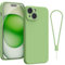 Andwing For iPhone 15 Plus Case,Silicone Case Soft Ultra For iPhone 15 Plus Phone Case Slim Protective Shockproof Cover Scratch-Resistant Microfiber Lining, 6.1 Matcha Green
