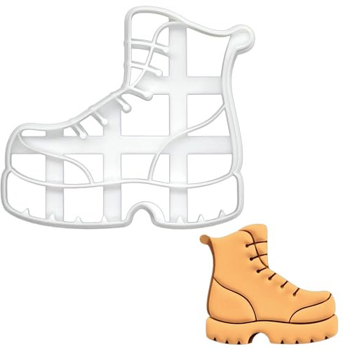 BAKERLOGY Wanderschuh Ausstechform - Wanderstiefel Ausstecher, Stiefel Plätzchenausstecher, Outdoor-Schuhe Keksausstecher, Ideal für Fondant, Keksteig, Ton