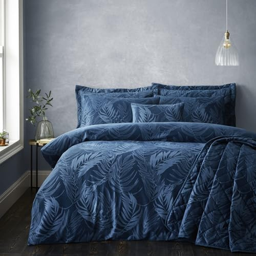Portfolio Home Woburn Botanical Leaf Teal Super King Soft Easy Care Bed Linen Bedding Duvet Cover Quilt Set With Pillow Cases