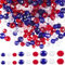 SOFPLATE 1 boîte de 900 pièces de 3 tailles de Perles Patriotiques en Vrac Perles en Cristal Rouge Blanc Bleu Fête du 4 juillet Perles Rondes en Verre Transparent pour la Fabrication de Bijoux Collier
