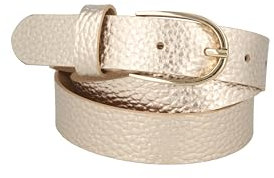 MGM Damen Metallicledergürtel Mia Gürtel, Gold, 85