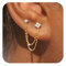 SIXDUTON Ohrringe Silber 925 für Damen, 18 Karat Vergoldet Ketten Ohrhänger, Hypoallergen Cubic Zirkonia Ohrstecker Creolen Hängend Ohrringe Quaste (Gold)