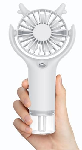 Mini ventilador de mano Con Función de Humidificación, Ventilador Portatil USB Silencioso para Escritorio Hogar Oficina Camping