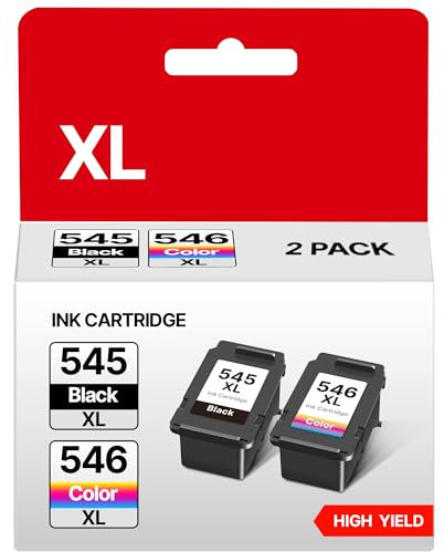 PG-545XL CL-546XL 545 XL Schwarz 546 XL Kompatibel für Canon Druckerpatronen 545 546 545XL 546XL Multipack PG 545 CL 546 PG545 für Canon MX495 Patronen TR4550 TR4650 TS3450 TS3150 (2er-Pack)