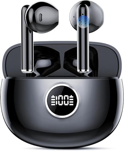 Ear Buds Wireless Earbuds, Bluetooth 5.3 Headphones Mini Wireless Headphones In Ear, 40H Playtime, Deep Bass, Bluetooth Earphones Built-in Mic, CVC8.0 Clear Call, IPX7 Waterproof, LED Display, USB-C