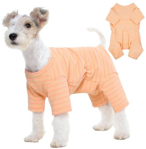 Kuoser Dog Pajamas with Four Legs, Fleece Jumper for Small Dogs, Warm Dog Onesie Thermal Sweatshirt Pullover, Soft Puppy Christmas Outfit Winter Clothes Pet Sleepwear