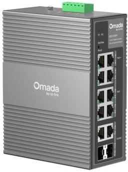 TP-Link Omada Ies210gpp[un] Switch Di Rete Gestito Gigabit Ethernet [10/100/1000] Supporto Power Over Ethernet [poe] Guida Din Grigio (10-Port 1g Ind