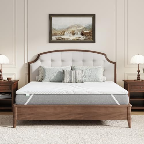 Novilla Surmatelas en Mousse à Mémoire de Gel 140x190cm, 5 cm Surmatelas Mousse Confort, Housse Respirante et Douce, Housse Zippée Lavable, Système antidérapant, Emballage sous Vide