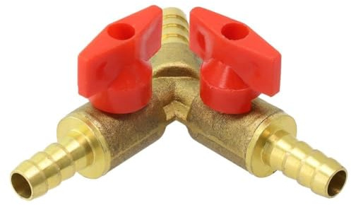 Gettimore 3-Wege-Messing-Kugelhahn, 8 mm, 10 mm, für Wasser und Gas