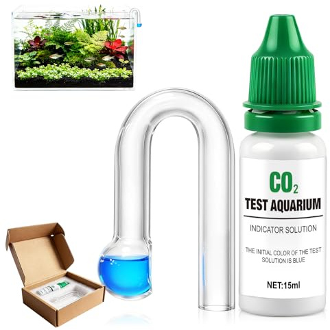 NoxGule Co2 Dauertest Aquarium, Co2 Test Aquarium, Co2 Dauertest, 15 ml Indikatorlösung+ Glasmonitor, Kontinuierlichen Messung der Co2 Konzentration, Lösung für das Wachstum von Wasserpflanzen-02