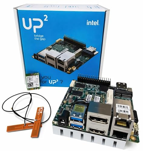 UP Squared (UP²) – Processeur Pentium N4200 | 8 Go RAM | 128 Go eMMC | Inclus Carte mère, radiateur, Module WiFi A/B/G/N/AC + Bluetooth Int 9260NGW et antennes WiFi/Bluetooth