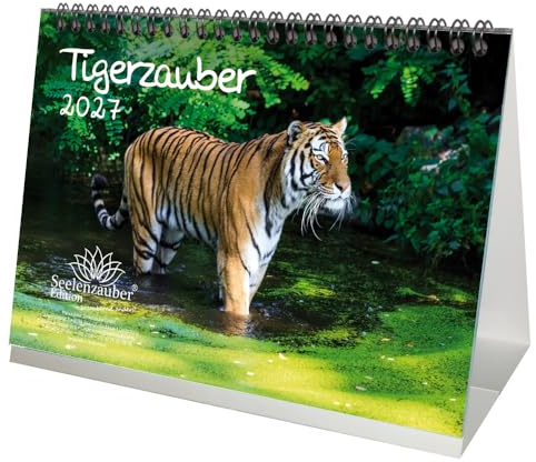 Tigerzauber DIN A5 Tischkalender für 2027 Tiger - Seelenzauber
