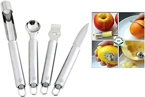 NewlineNY utensilios de cocina de acero inoxidable (4 en 1 fruta y ayudante de cocina)