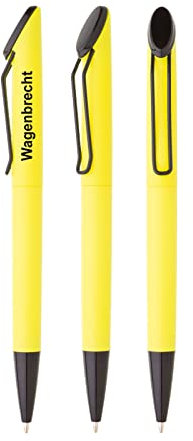 Grant 200 gelbe Kugelschreiber ARESTA Werbekugelschreiber mit Druck Werbung Logo 1-farbig