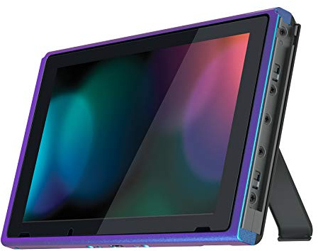 eXtremeRate Chameleon Purple Blue DIY Housing Shell for Nintendo Switch Console, Replacement Faceplate Front Frame for Nintendo Switch Console w/Volume Up Down Power Buttons - Console NOT Included