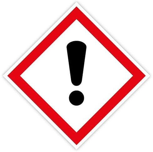 Aufkleber Warnzeichen GHS 07 „Chemikalien/Ausrufezeichen/Achtung“ Gefahrensymbol Folie selbstklebend, quadratisch | 5-20cm Made in Germany, Größen Name: 20x20cm