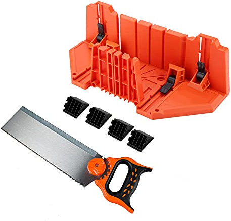 Ticfox 14 Mitre Box High Strength Multiple Angle Clamping Mitre Box w/12 Backsaw for Handwork Craft
