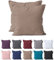 2-er Set Kissenbezug Mikrofaser | Doppelpack Kissenhüllen ca. 95 g/m² | Oeko-TEX®Standard 100 | Dekorative Dekokissen Sofakissen Lendenkissen Wurfkissenbezug mit Reißverschluss | 80x80 cm Nougat