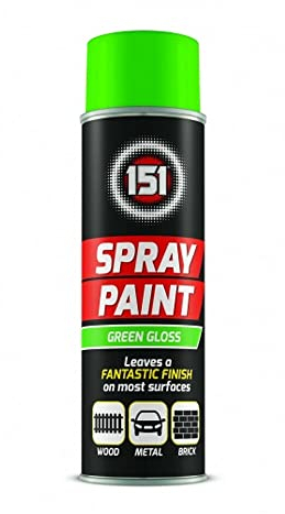 Swiss Signature 1 x 151 Green Multi-Purpose Spray Paint 250ml / 1x Pair of Disposable Gloves for Metal, Wood, Plastic, Walls, Aerosol Spray with Perfect Finish
