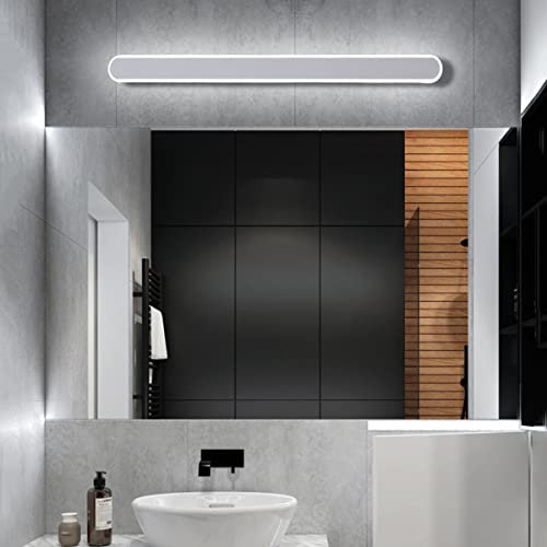 LOGT LED Spiegelleuchte Weiß 40Cm 13W Badezimmer Lampe Schminklampe Für Spiegel Wandmontage IP44 Anti ​Nebelwasserdicht Badspiegel Lampe Badleuchte Spiegellicht Schrank Aufbauleuchte 6000K Kaltes Weiß