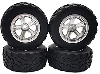 JIMINISO Spielzeug-Zubehör, 4 Stück, Gummireifen, Rad-Upgrade für WPL D12 1/10 RC LKW, Autoteile
