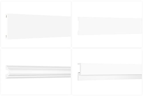 Stuckleisten aus HDPS Styropor - extrem widerstandsfähig, schneeweiß & modern (20 Meter HCR504) Zierprofil Wandleiste Flachleiste weiß Wandbild