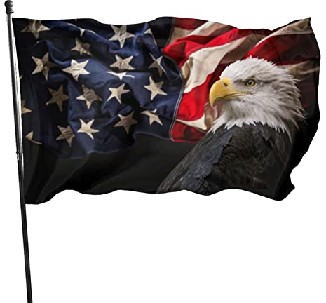 Drapeau, Drapeau Américain De L'Aigle À Tête Blanche Drapeaux 150 x 90 cm avec œillets Drapeaux en Polyester Résistant à la Décoloration Drapeau de Jardin pour Patio Jardin Extérieur