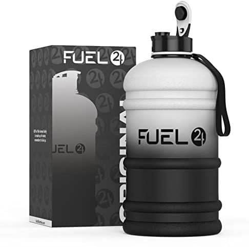 Fuel24 Jug - 2.2 Litre Water Bottle - Extra Strong Flex Material - Drop Proof, Pop or Straw Cap Options - 2.2L Large Gym Sports Bottle, BPA FREE