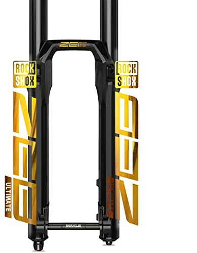 BUSEB Bicycle Front Fork Stickers Rockshox Z.E.B U.L.T.I.M.A.T.E Mountain Bike Front Fork Decals Bike Accessories (Color : Bright gold)